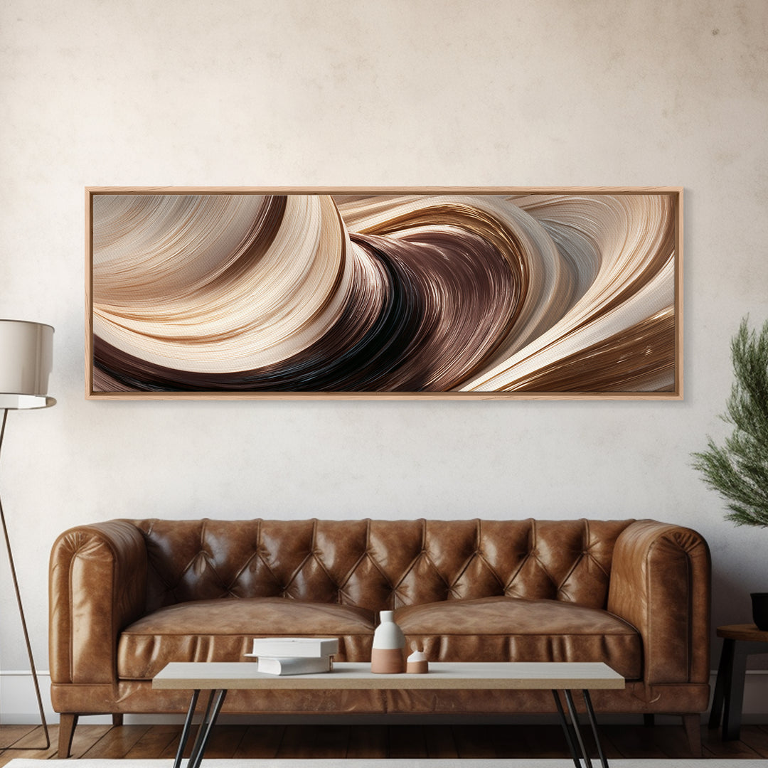 Abstract Hair Strands Forming Elegant Waves Canvas Print, Hair Salon Art, Fine Art Print, Living Room Decor, Abstract Art, HSA-3x1-19