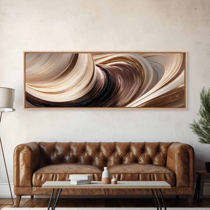 Abstract Hair Strands Forming Elegant Waves Canvas Print, Hair Salon Art, Fine Art Print, Living Room Decor, Abstract Art, HSA-3x1-19