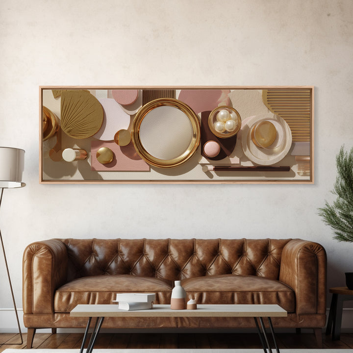 Baroque Mirror and Comb Still Life Framed Canvas Print, Hair Salon Art, Black Girl Art, Living Room Decor, Fine Art, Style, HSA-3x1-57