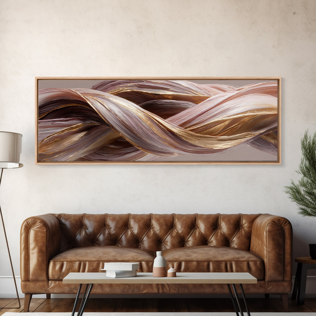 Hair Strands Turning into Abstract Ribbons Canvas Print, Hair Salon Art, Black Woman Wall Art, Living Room Decor, Abstract Art, HSA-3x1-61