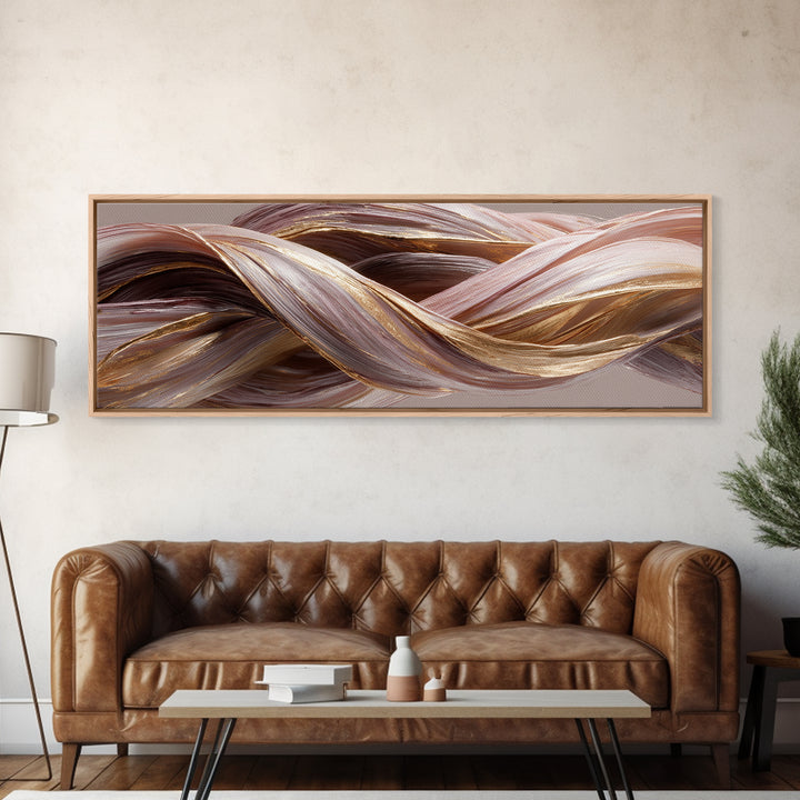 Hair Strands Turning into Abstract Ribbons Canvas Print, Hair Salon Art, Black Woman Wall Art, Living Room Decor, Abstract Art, HSA-3x1-61