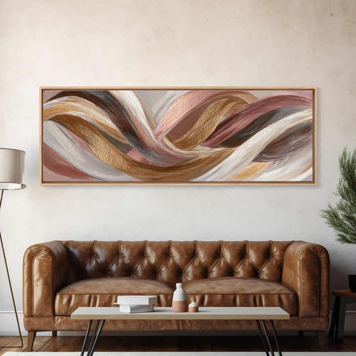 Hair Strands Turning into Abstract Ribbons Canvas Print, Hair Salon Art, Black Woman Wall Art, Living Room Decor, Abstract Art, HSA-3x1-85