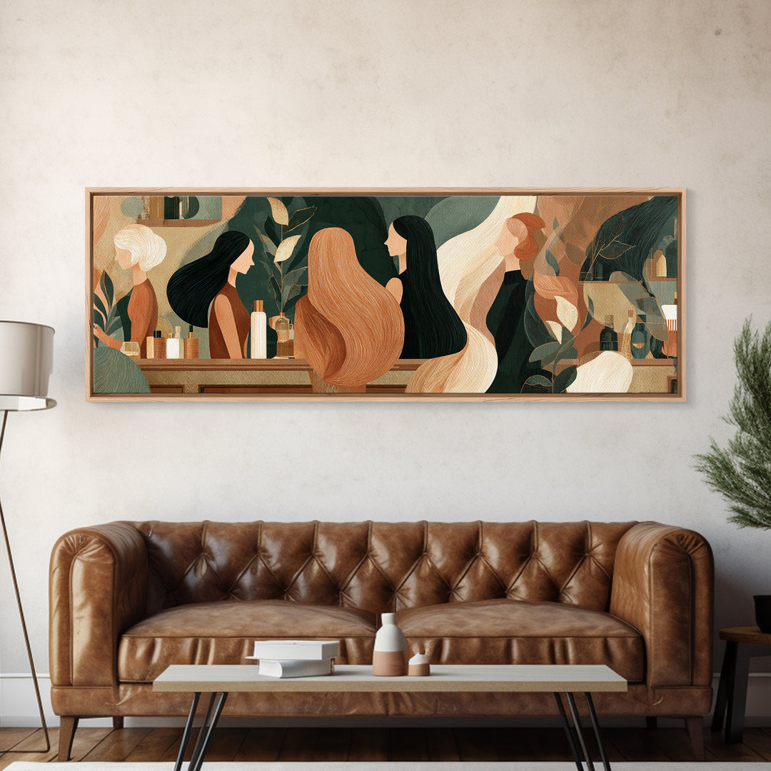 Copper Hair Silhouette Canvas Print, Hair Salon Art, Black Woman Wall Art, Living Room Decor, Fine Art, Style, Fine Art Print, HSA-3x1-98