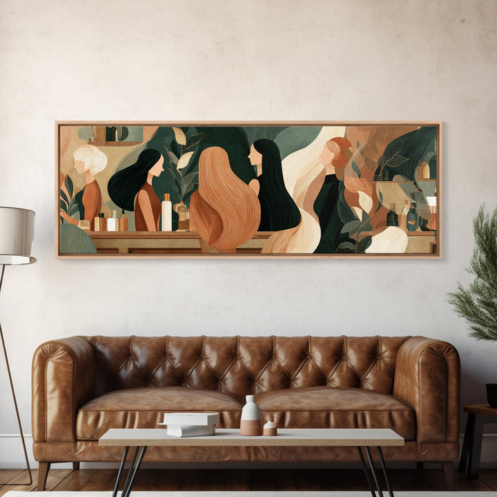 Copper Hair Silhouette Canvas Print, Hair Salon Art, Black Woman Wall Art, Living Room Decor, Fine Art, Style, Fine Art Print, HSA-3x1-98