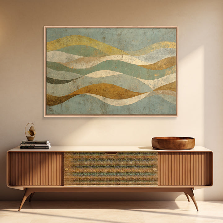 Abstract Hair Strands Forming Elegant Waves Framed Canvas Print, Hair Salon Art, Salon Sign, Living Room Decor, Abstract Art, HSA-3x2-79