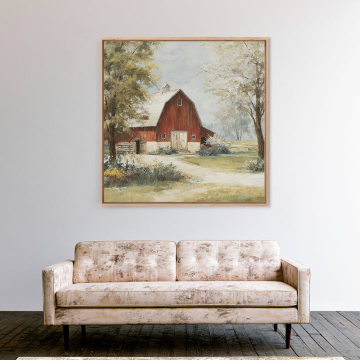 Country Lane with Flickering Sunlight Canvas Print, Impressionist Art, Floral Wall Art, Living Room Decor, Oil Painting, IMP-1x1-22