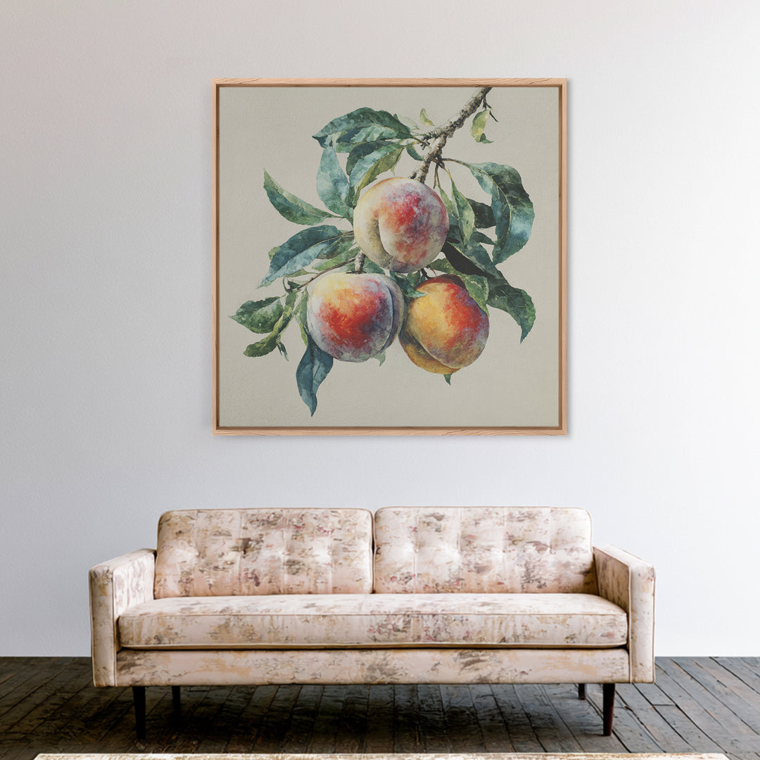 Still Life of Peaches Canvas Print, Impressionist Art, Textured Wall Art, Living Room Decor, Impression, Landscape Painting, IMP-1x1-23