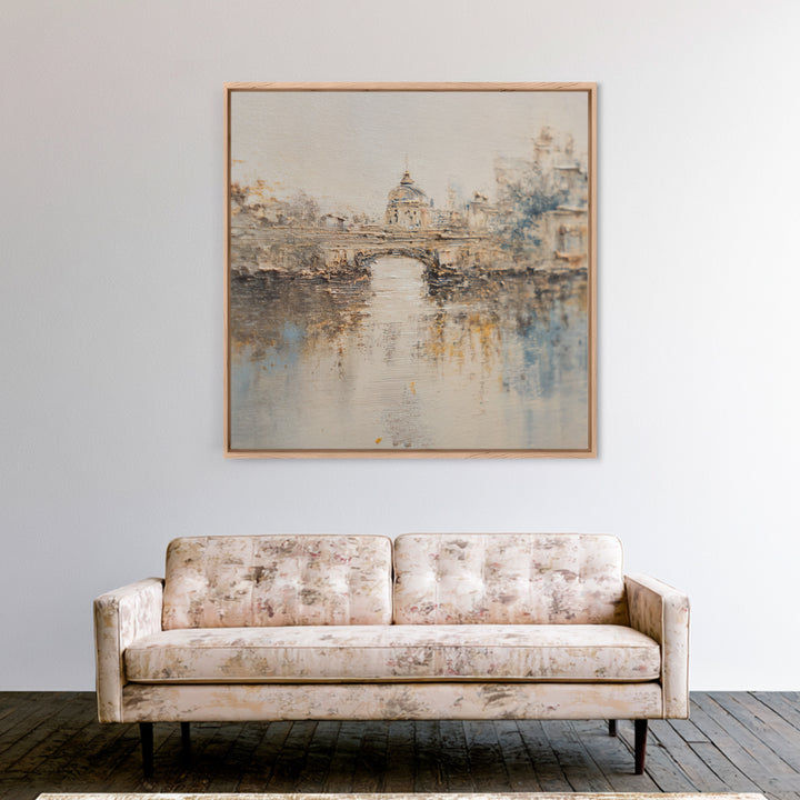 Paris Bridge Reflected Canvas Print, Impressionist Art, Living Room Wall Art, Living Room Decor, Fine Art, Impression, IMP-1x1-31
