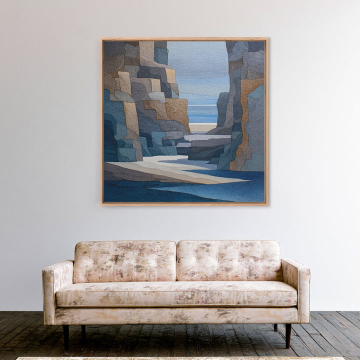 Soft Seaside Cliffs Canvas Print, Impressionist Art, Fine Art Print, Living Room Decor, Fine Art, Impression, Painting, IMP-1x1-5