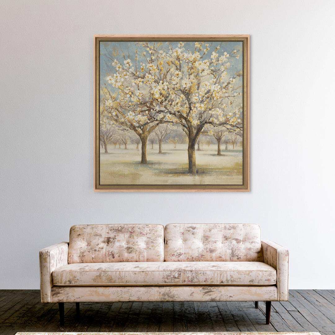 Spring Orchard with Blossoming Trees Canvas Print, Impressionist Art, Landscape Painting, Living Room Decor, Impression, IMP-1x1-6