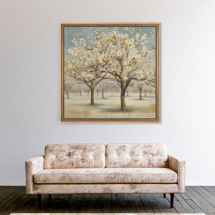 Spring Orchard with Blossoming Trees Canvas Print, Impressionist Art, Landscape Painting, Living Room Decor, Impression, IMP-1x1-6