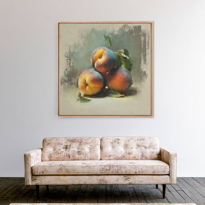 Still Life of Peaches Framed Canvas Print, Impressionist Art, Flower Print, Living Room Decor, Fine Art, Impression, IMP-1x1-71
