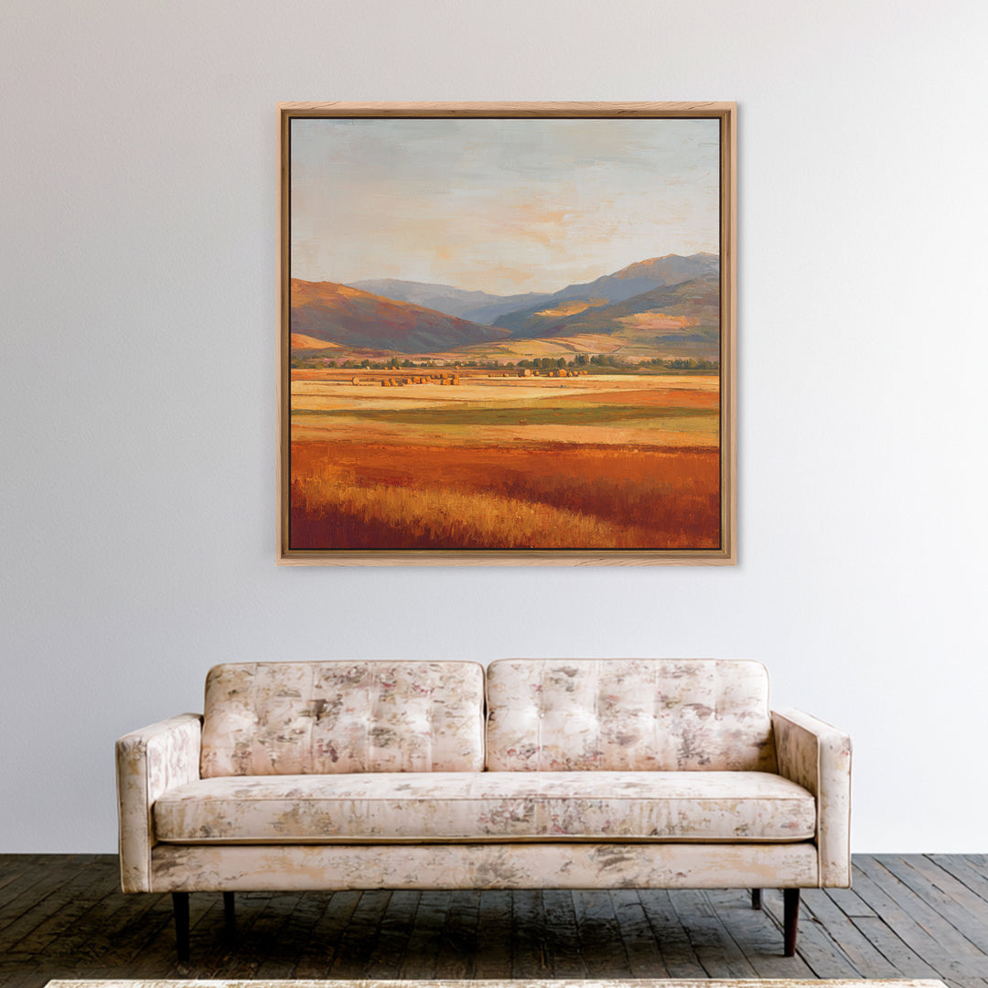 Haystacks Glowing at Golden Hour Canvas Print, Impressionist Art, Gallery Wall Art, Living Room Decor, Fine Art, Impression, IMP-1x1-76