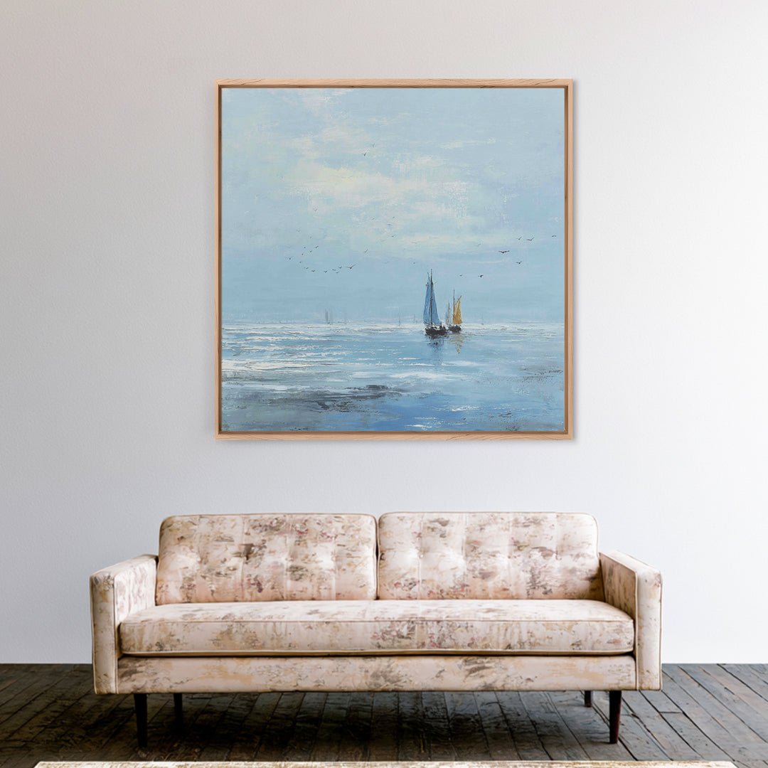 Coastal Beach Figures Canvas Print, Impressionist Art, Room Decor, Living Room Decor, Oil Painting, Impression, Large Wall Art, IMP-1x1-91