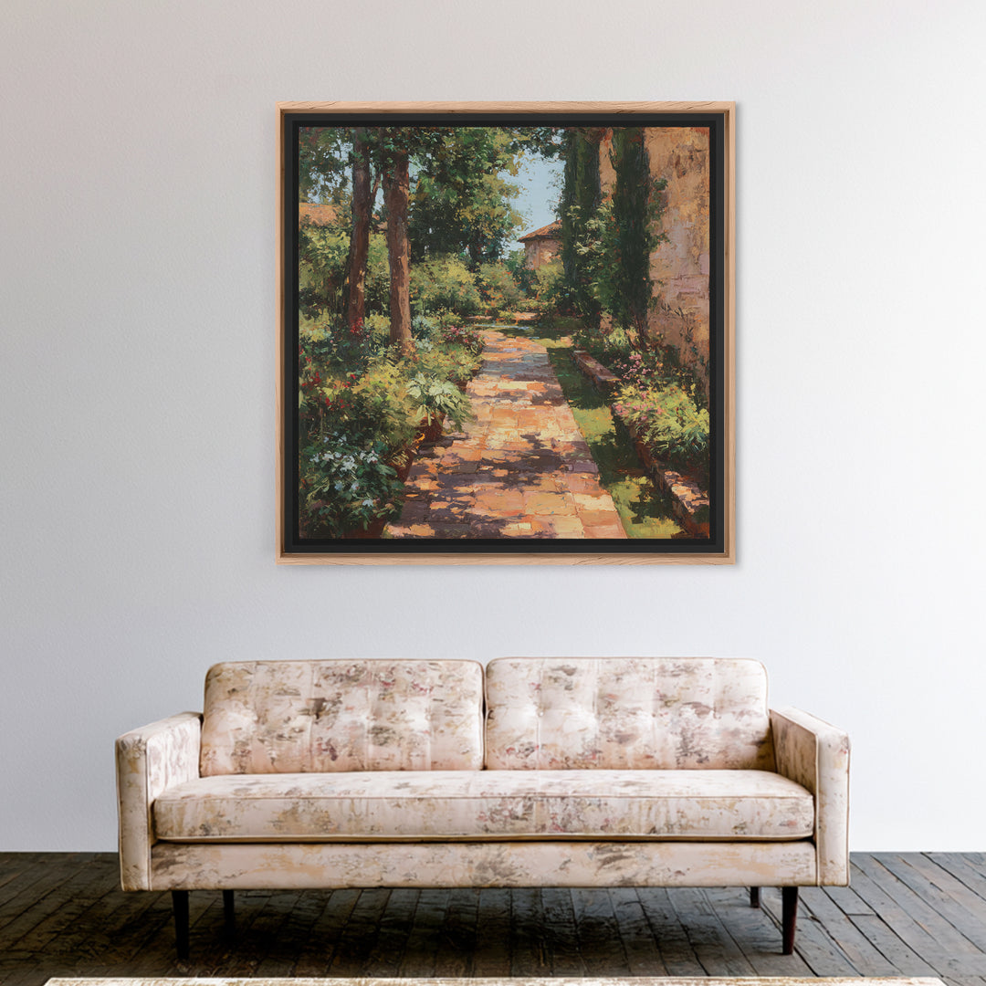 Garden Path Covered Canvas Print, Impressionist Art, Textured Painting, Living Room Decor, Fine Art, Impression, Original Art, IMP-1x1-98