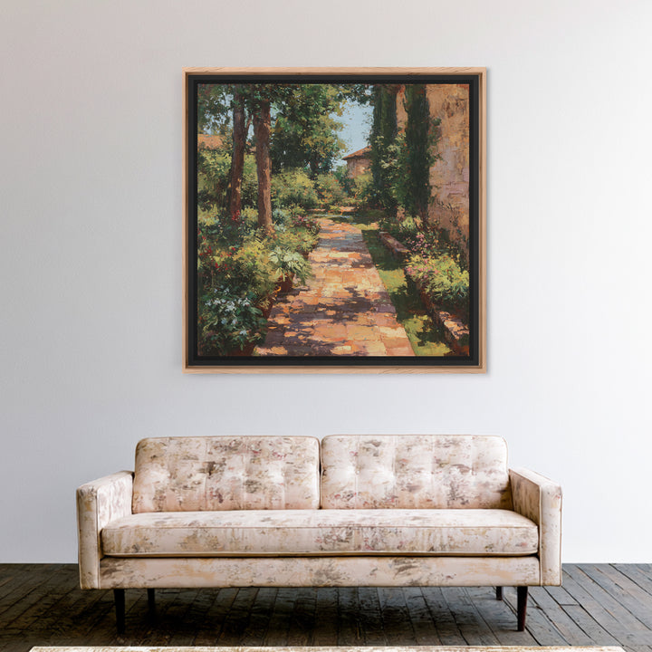 Garden Path Covered Canvas Print, Impressionist Art, Textured Painting, Living Room Decor, Fine Art, Impression, Original Art, IMP-1x1-98