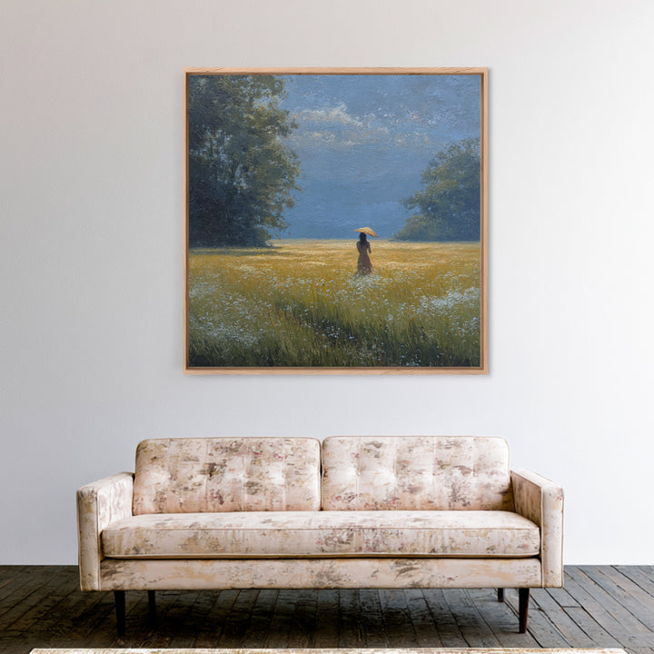 Woman with Parasol in Breezy Meadow Canvas Print, Impressionist Art, Painting, Living Room Decor, Fine Art, Impression, IMP-1x1-99