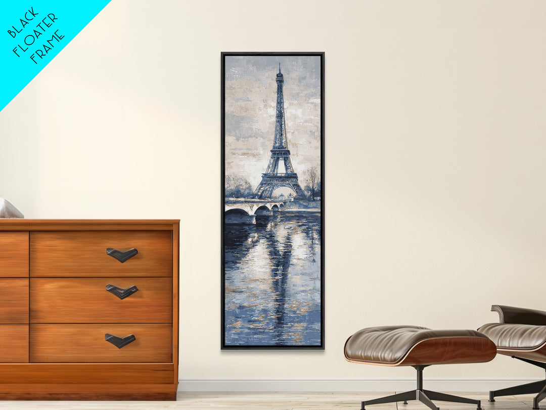 Paris Bridge Reflected Canvas Print, Impressionist Art, Living Room Wall Art, Living Room Decor, Fine Art, Impression, IMP-1x3-43