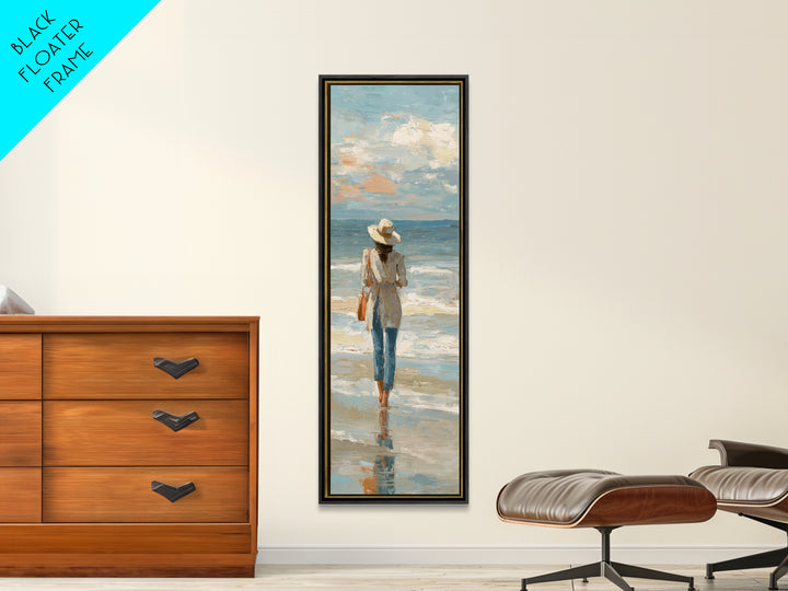 Coastal Beach Figures Canvas Print, Impressionist Art, Floral Wall Art, Living Room Decor, Fine Art, Impression, Fine Art Print, IMP-1x3-55