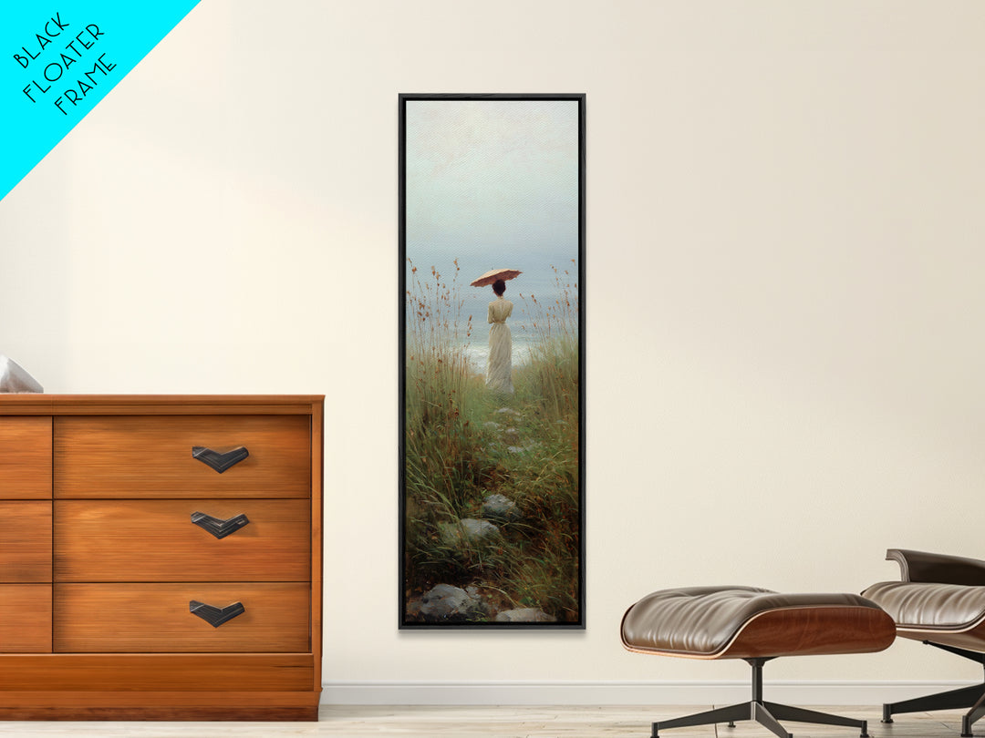 Woman with Parasol in Breezy Meadow Canvas Print, Impressionist Art, Living Room Art, Living Room Decor, Oil Painting, IMP-1x3-63