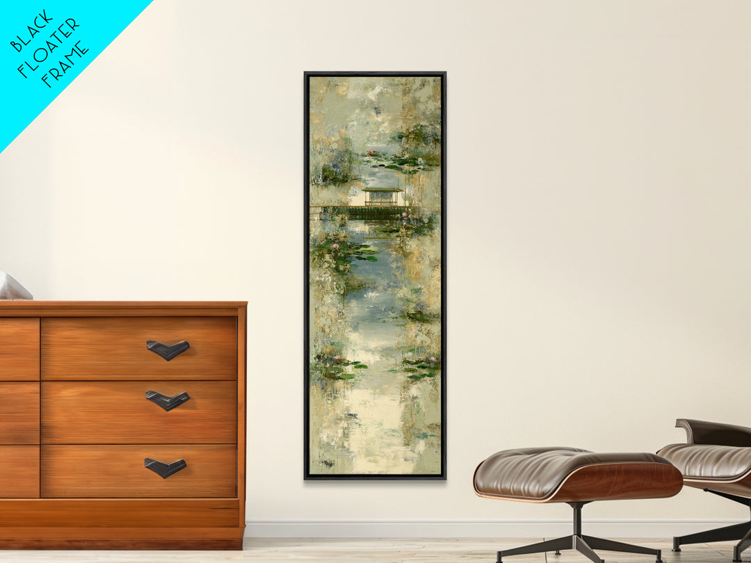 Water Garden Bridge Canvas Print, Impressionist Art, Statement Artwork, Living Room Decor, Fine Art, Impression, Art Print, IMP-1x3-78