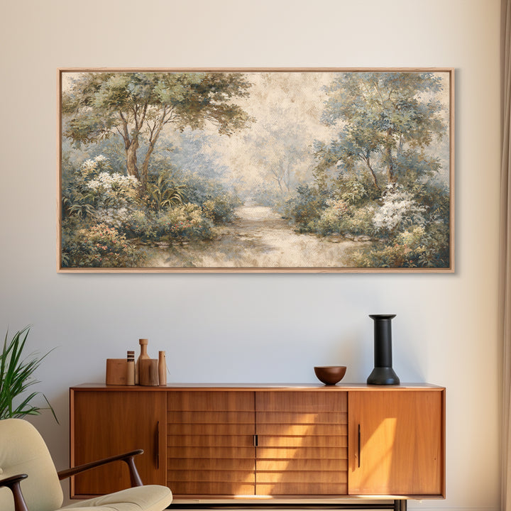 Garden Path Covered Canvas Print, Impressionist Art, Textured Painting, Living Room Decor, Fine Art, Impression, Original Art, IMP-2x1-22