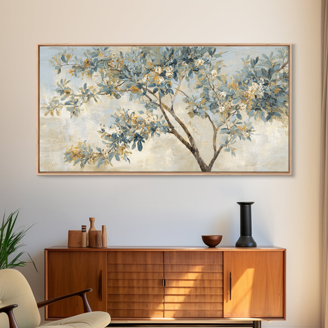 Apple Tree in Summer Orchard Framed Canvas Print, Impressionist Art, Printable Wall Art, Living Room Decor, Impression, IMP-2x1-37