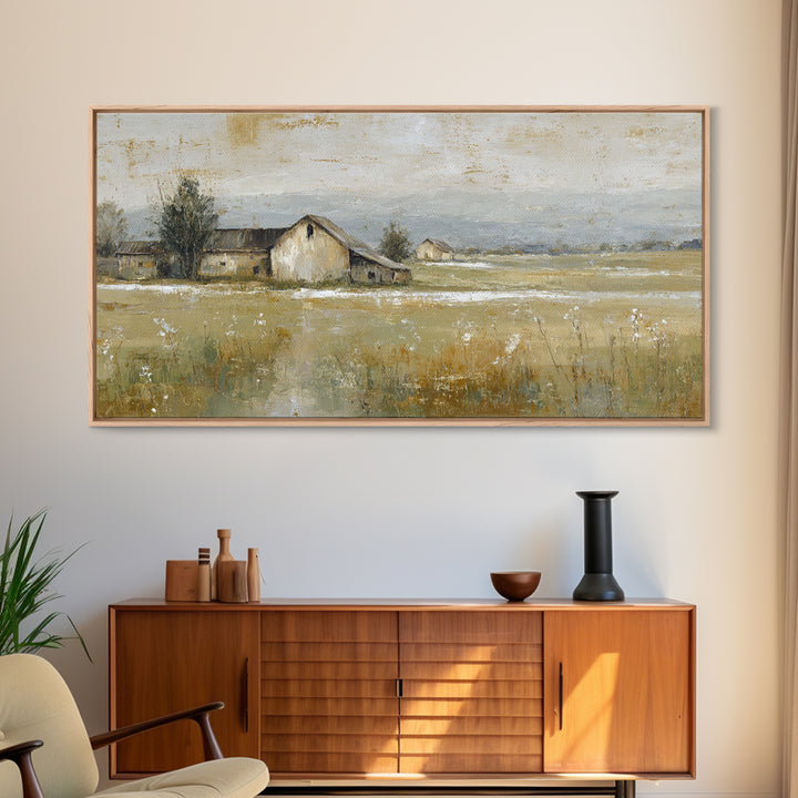 Country Lane with Flickering Sunlight Framed Canvas Print, Impressionist Art, Room Decor, Living Room Decor, Impression, IMP-2x1-42