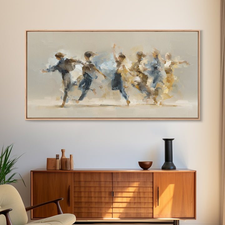 Dancers Suggested by Soft Moving Brushwork Canvas Print, Impressionist Art, Landscape Painting, Living Room Decor, Impression, IMP-2x1-59