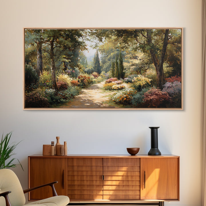 Garden Path Covered Canvas Print, Impressionist Art, Living Room Decor, Oil Painting, Impression, Abstract Painting, IMP-2x1-70
