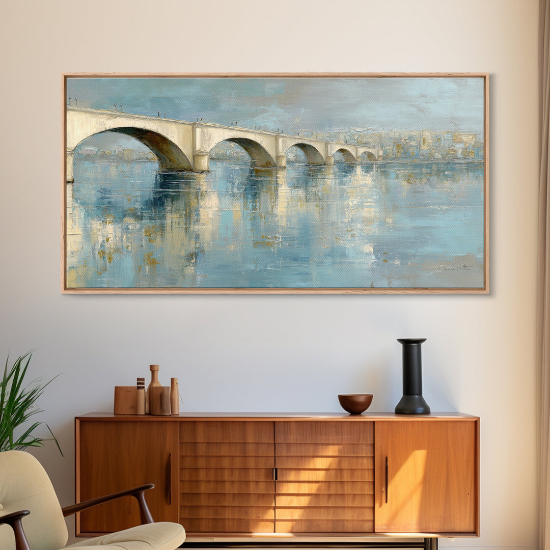 Water Lilies Floating on a Sunlit Pond Canvas Print, Impressionist Art, Living Room Wall Art, Living Room Decor, Impression, IMP-2x1-93