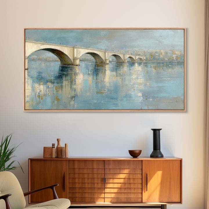Water Lilies Floating on a Sunlit Pond Canvas Print, Impressionist Art, Living Room Wall Art, Living Room Decor, Impression, IMP-2x1-93