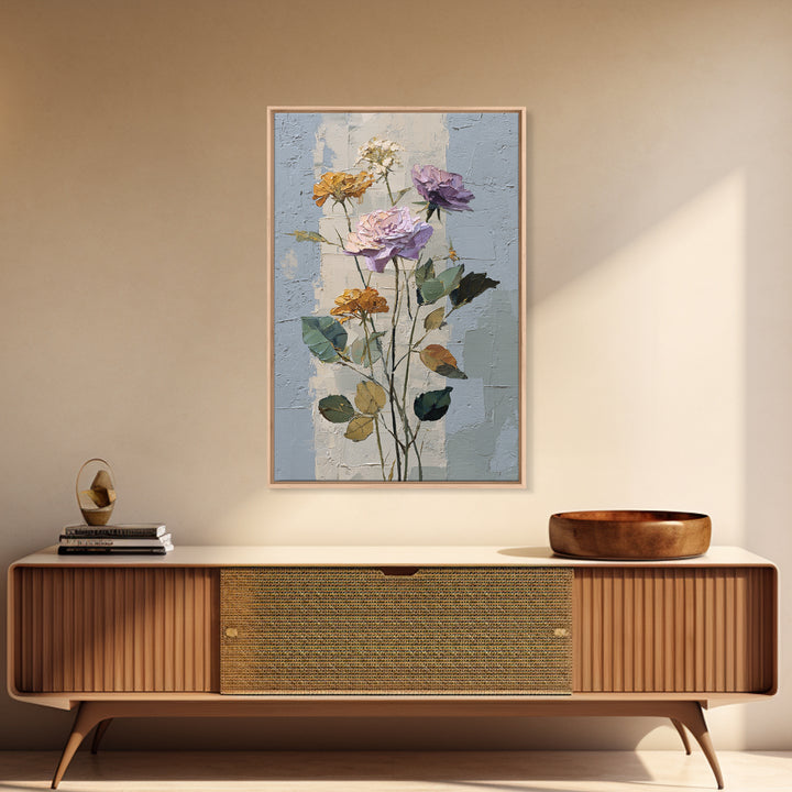 Caf Table with Flowers and Morning Light Framed Canvas Print, Impressionist Art, Home Decor, Living Room Decor, Impression, IMP-2x3-18