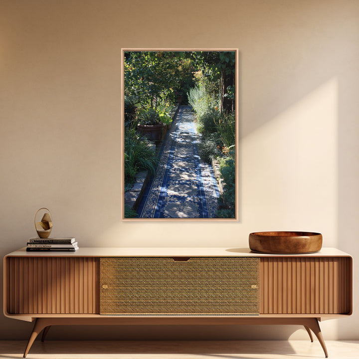 Garden Path Covered Framed Canvas Print, Impressionist Art, Printable Wall Art, Living Room Decor, Watercolor Art, Impression, IMP-2x3-34