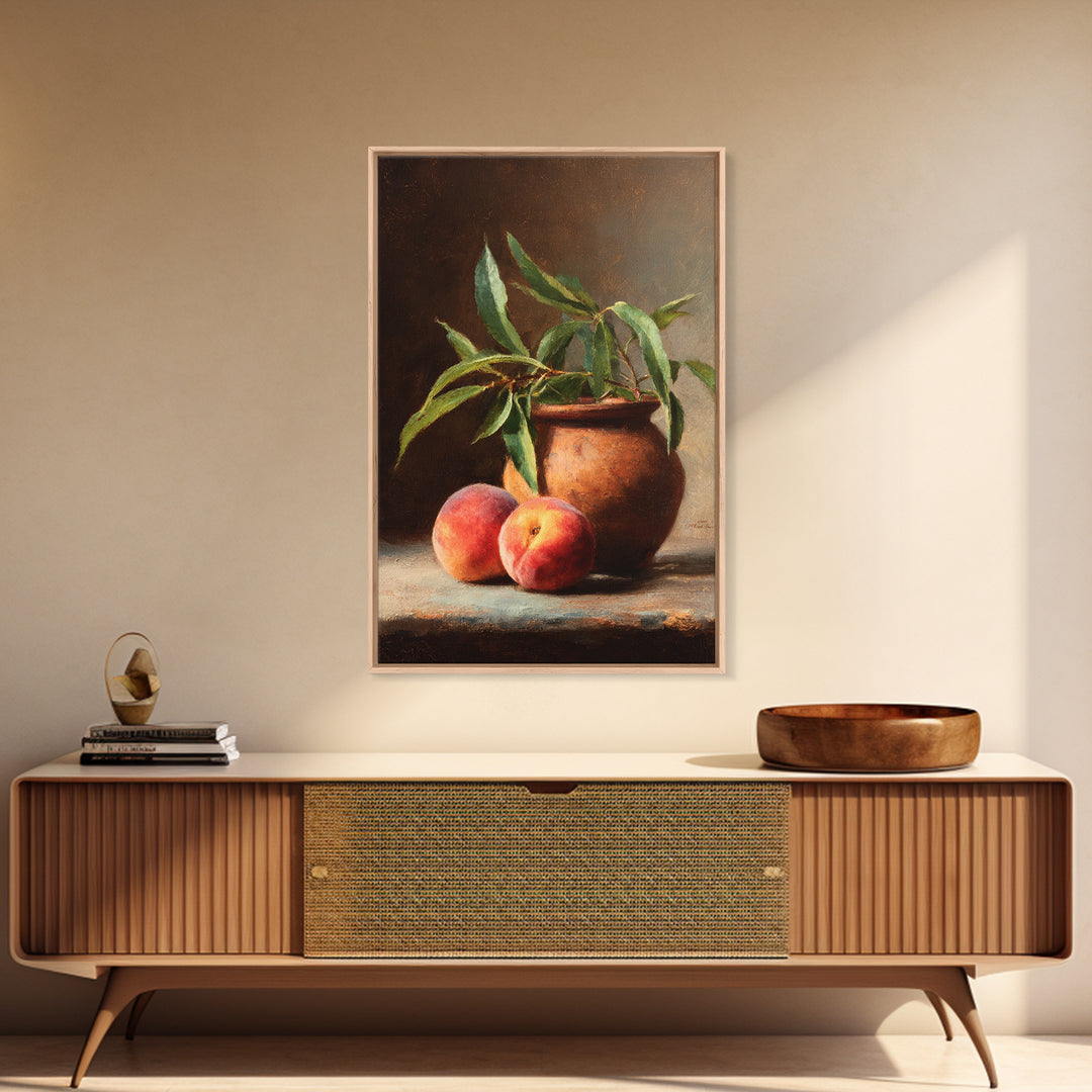 Still Life of Peaches Canvas Print, Impressionist Art, Living Room Decor, Impression, Landscape Art, Colorful Wall Art, IMP-2x3-79