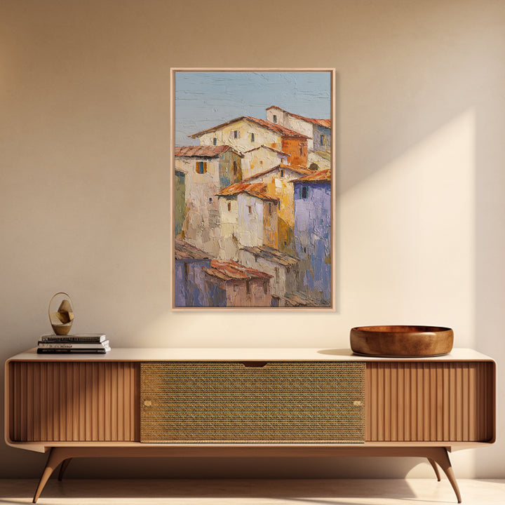 Sunset over Lavender Field Framed Canvas Print, Impressionist Art, Living Room Decor, Fine Art, Impression, Landscape Art, IMP-2x3-94