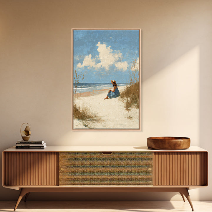 Coastal Beach Figures Canvas Print, Impressionist Art, Gallery Wall Art, Living Room Decor, Oil Painting, Impression, IMP-2x3-99