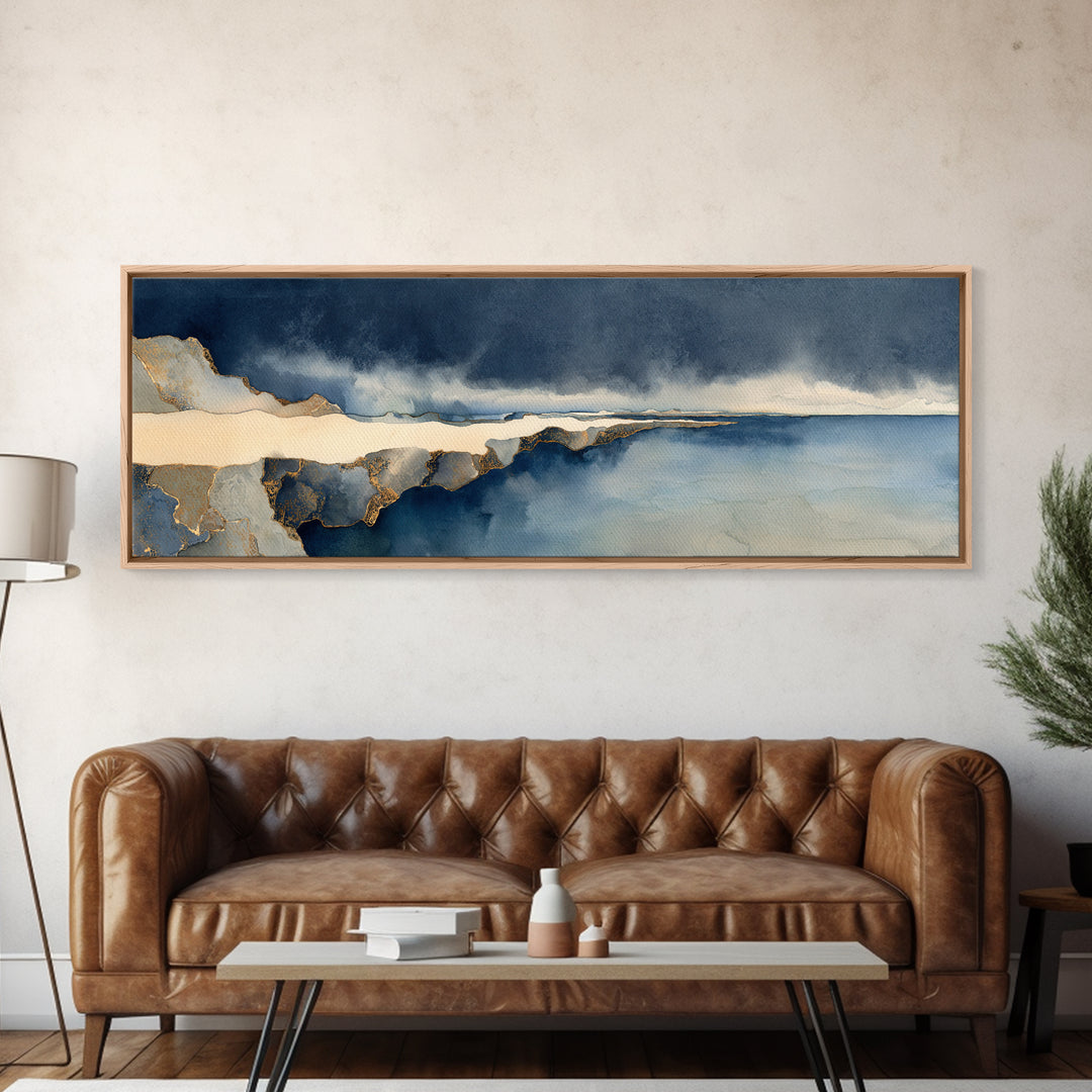 Soft Seaside Cliffs Canvas Print, Impressionist Art, Landscape Wall Art, Living Room Decor, Fine Art, Impression, Luxury Decor, IMP-3x1-21