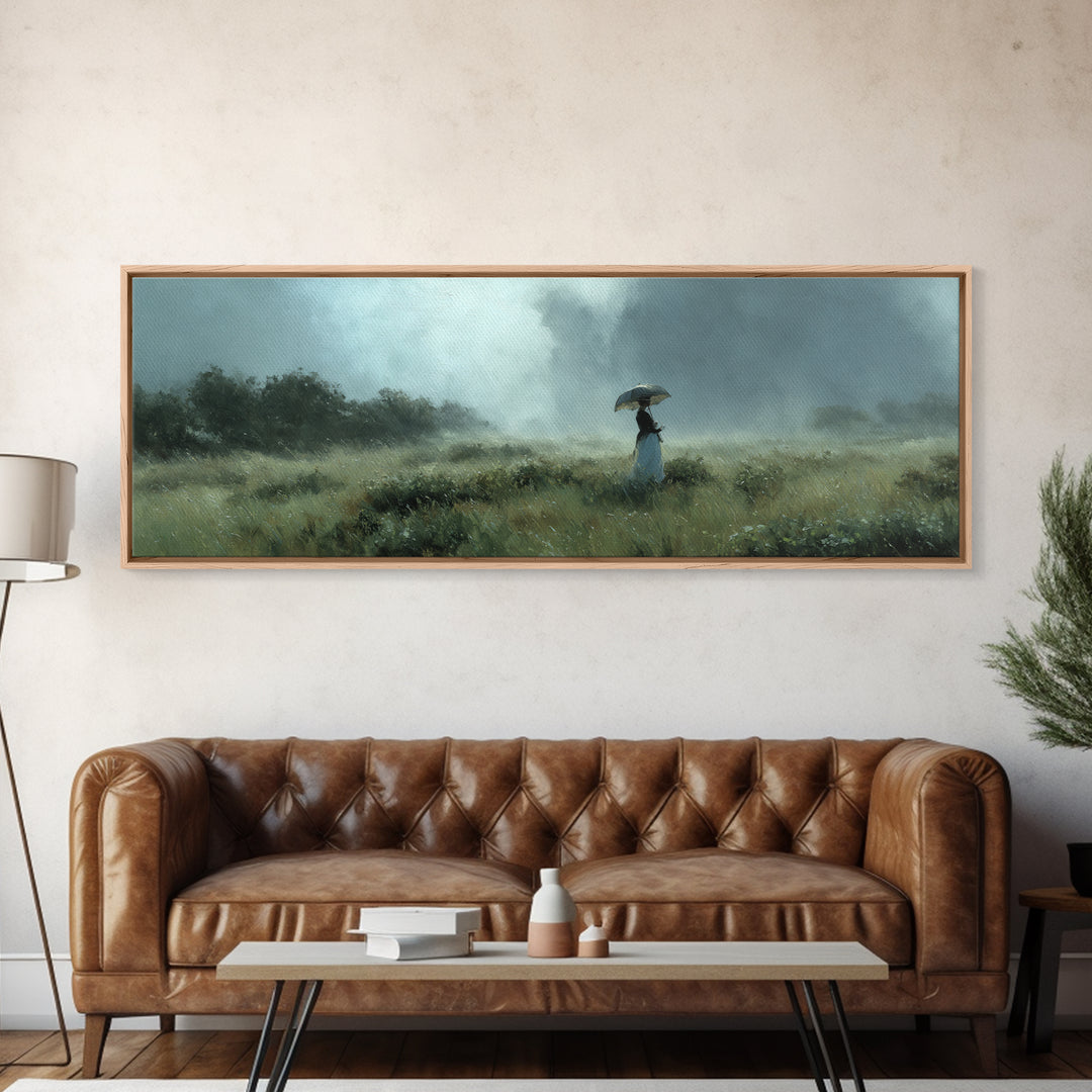 Woman with Parasol in Breezy Meadow Canvas Print, Impressionist Art, Original Painting, Living Room Decor, Fine Art, Impression, IMP-3x1-43