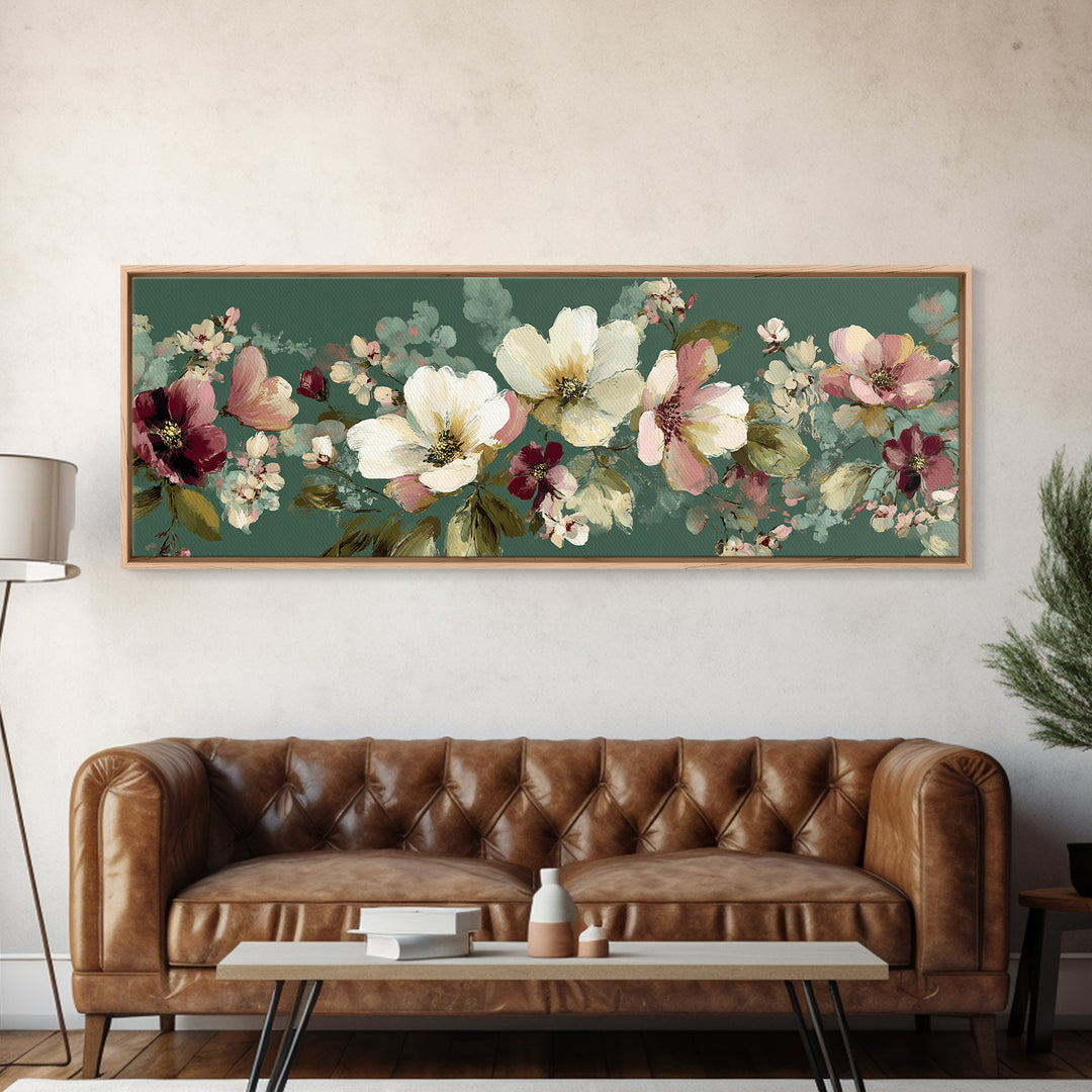Wildflower Field in Loose Pastel Strokes Canvas Print, Impressionist Art, Textured Painting, Living Room Decor, Impression, IMP-3x1-48