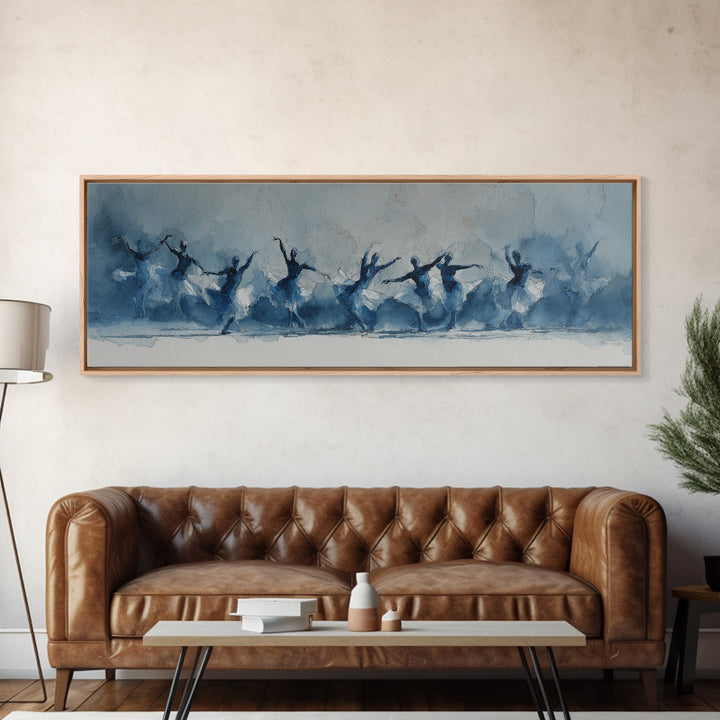 Dancers Suggested by Soft Moving Brushwork Framed Canvas Print, Impressionist Art, Painting, Living Room Decor, Impression, IMP-3x1-55