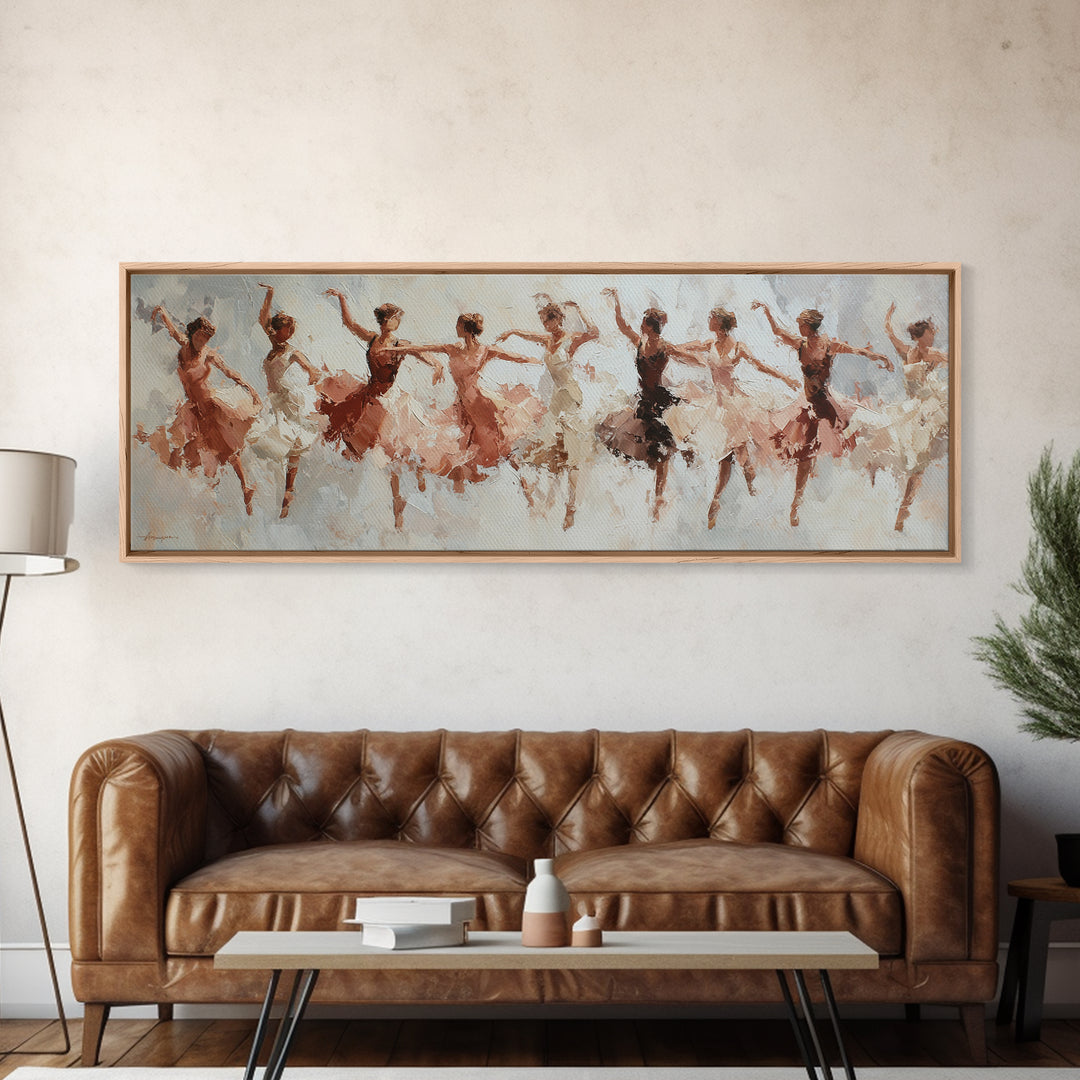 Dancers Suggested by Soft Moving Brushwork Canvas Print, Impressionist Art, Statement Artwork, Living Room Decor, Impression, IMP-3x1-7