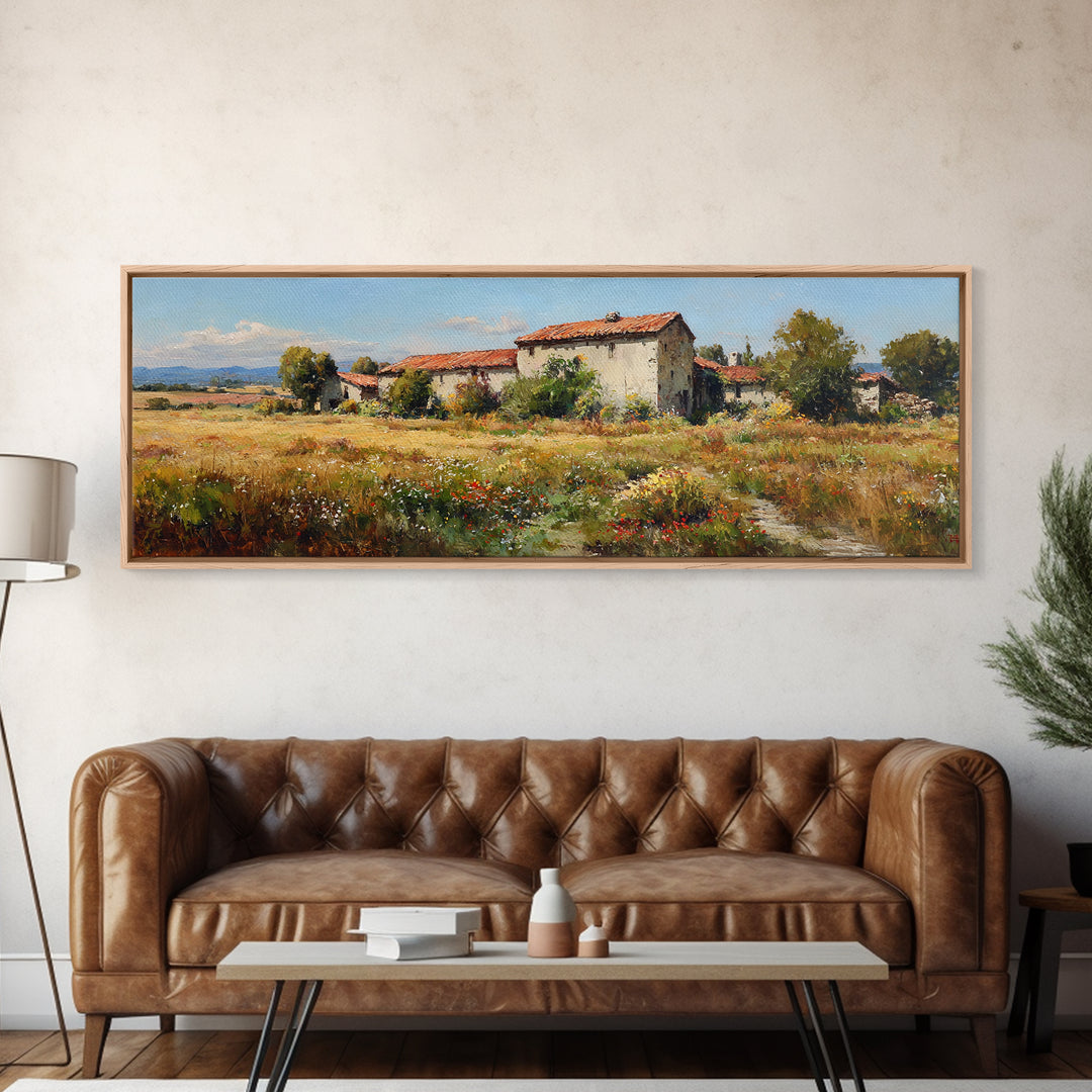 Country Lane with Flickering Sunlight Canvas Print, Impressionist Art, Wall Art Framed, Living Room Decor, Watercolor Art, IMP-3x1-86
