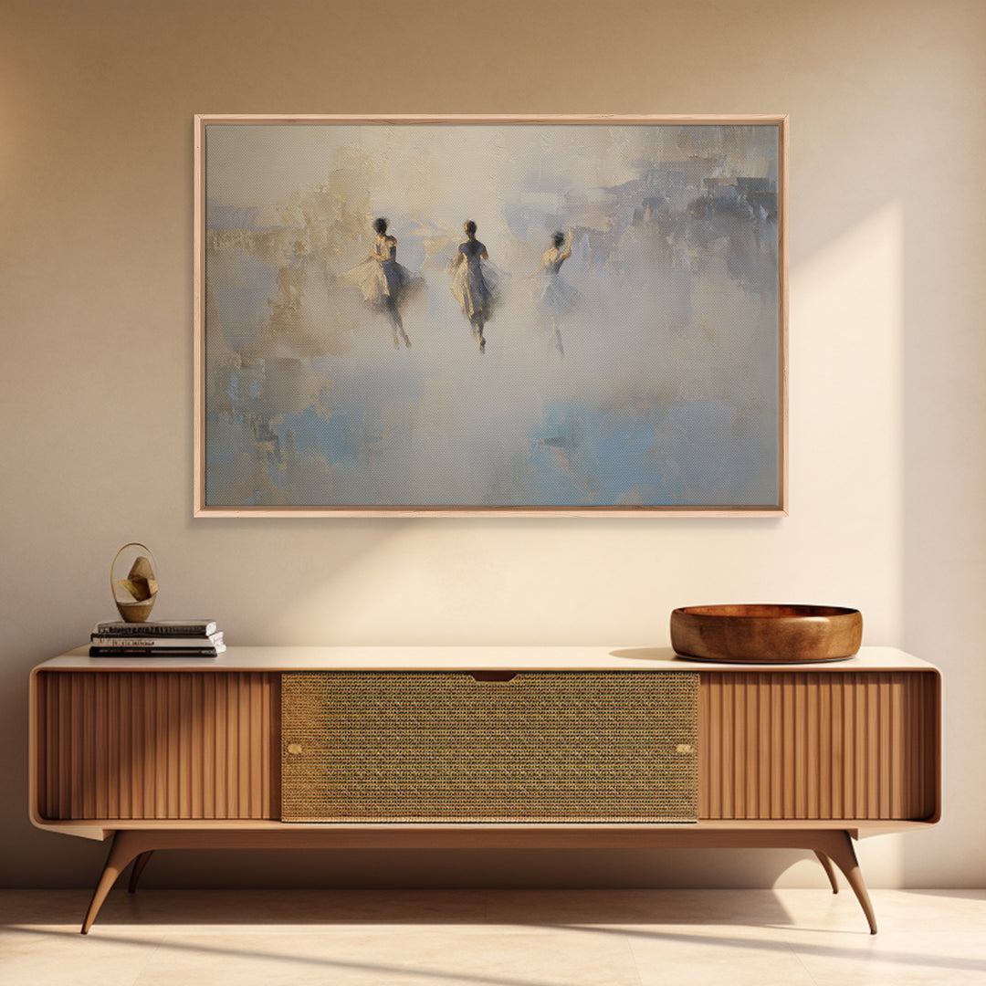 Dancers Suggested by Soft Moving Brushwork Canvas Print, Impressionist Art, Statement Artwork, Living Room Decor, Impression, IMP-3x2-19