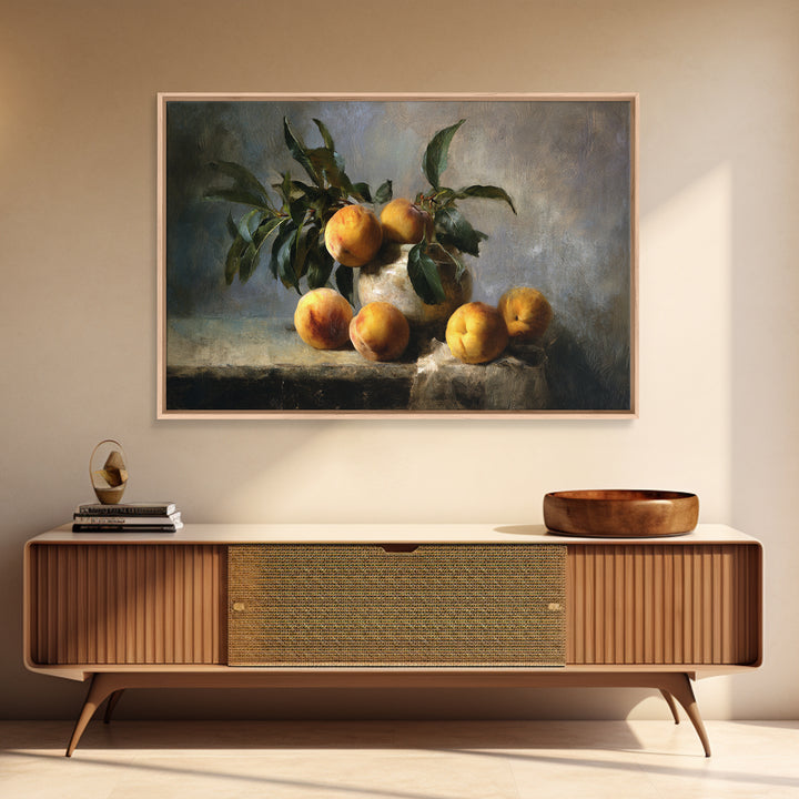 Still Life of Peaches Canvas Print, Impressionist Art, Landscape Wall Art, Living Room Decor, Impression, Luxury Decor, IMP-3x2-3