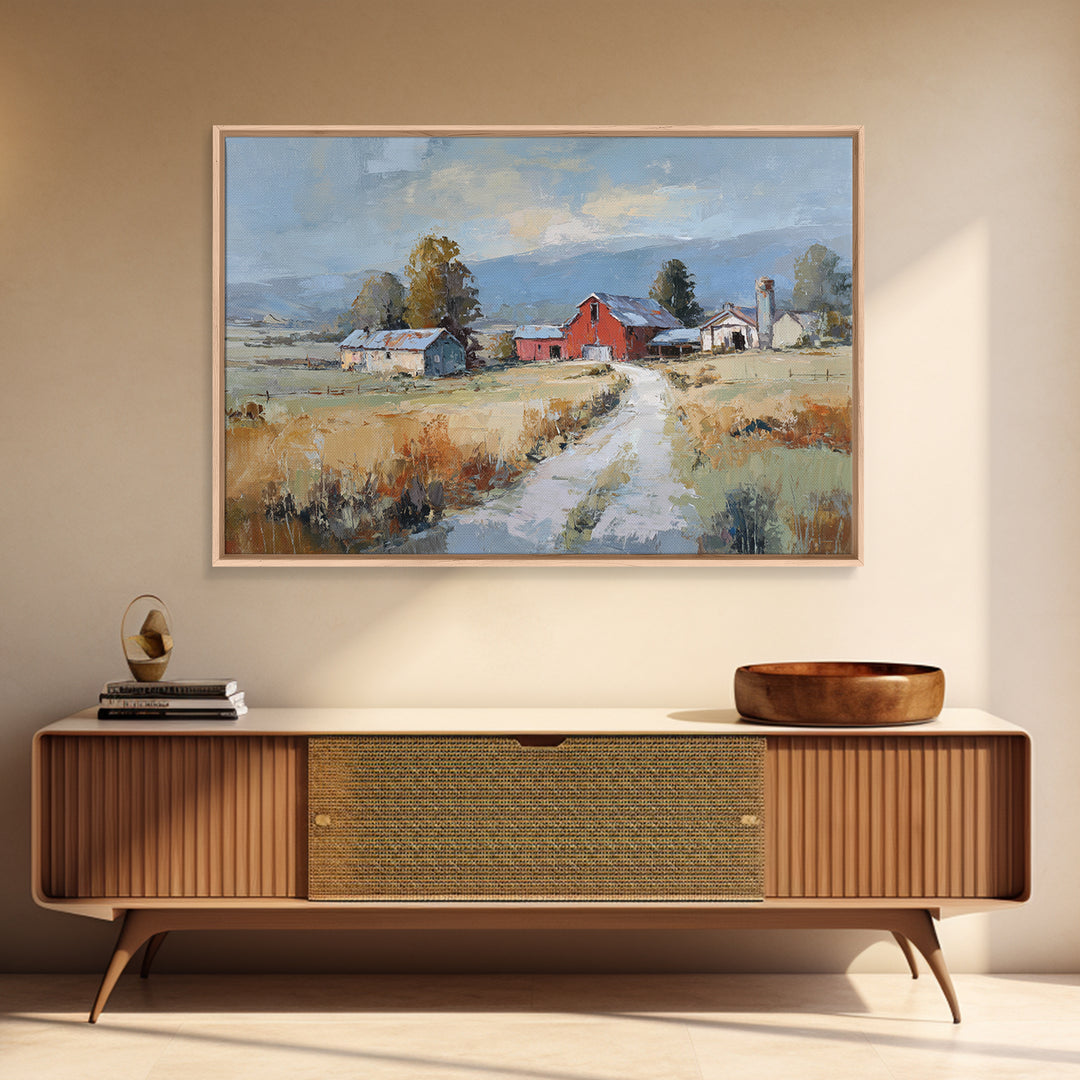 Country Lane with Flickering Sunlight Canvas Print, Impressionist Art, Floral Wall Art, Living Room Decor, Impression, IMP-3x2-50