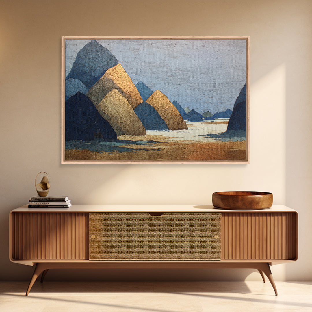 Haystacks Glowing at Golden Hour Canvas Print, Impressionist Art, Room Decor, Living Room Decor, Fine Art, Impression, IMP-3x2-56