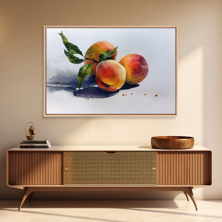 Still Life of Peaches Framed Canvas Print, Impressionist Art, Textured Wall Art, Living Room Decor, Fine Art, Impression, IMP-3x2-99