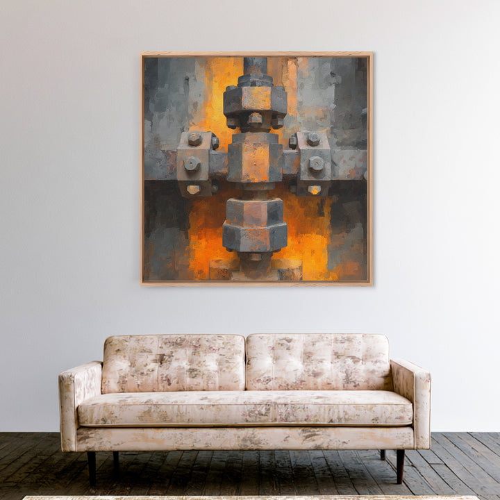 Urban Rail Yard Framed Canvas Print, Industrial Art, Luxury Decor, Living Room Decor, Fine Art, Foundry, Art Print, Printables, IND-1x1-21