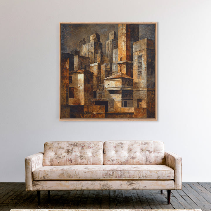 Industrial City Skyline Canvas Print, Industrial Art, Printables, Living Room Decor, Abstract Art, Foundry, Industrial Decor, IND-1x1-36